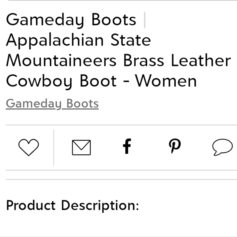 NWT Women's Appalachian State Mountaineers Brass Leather Gameday Cowboy … - Picture 6 of 9
